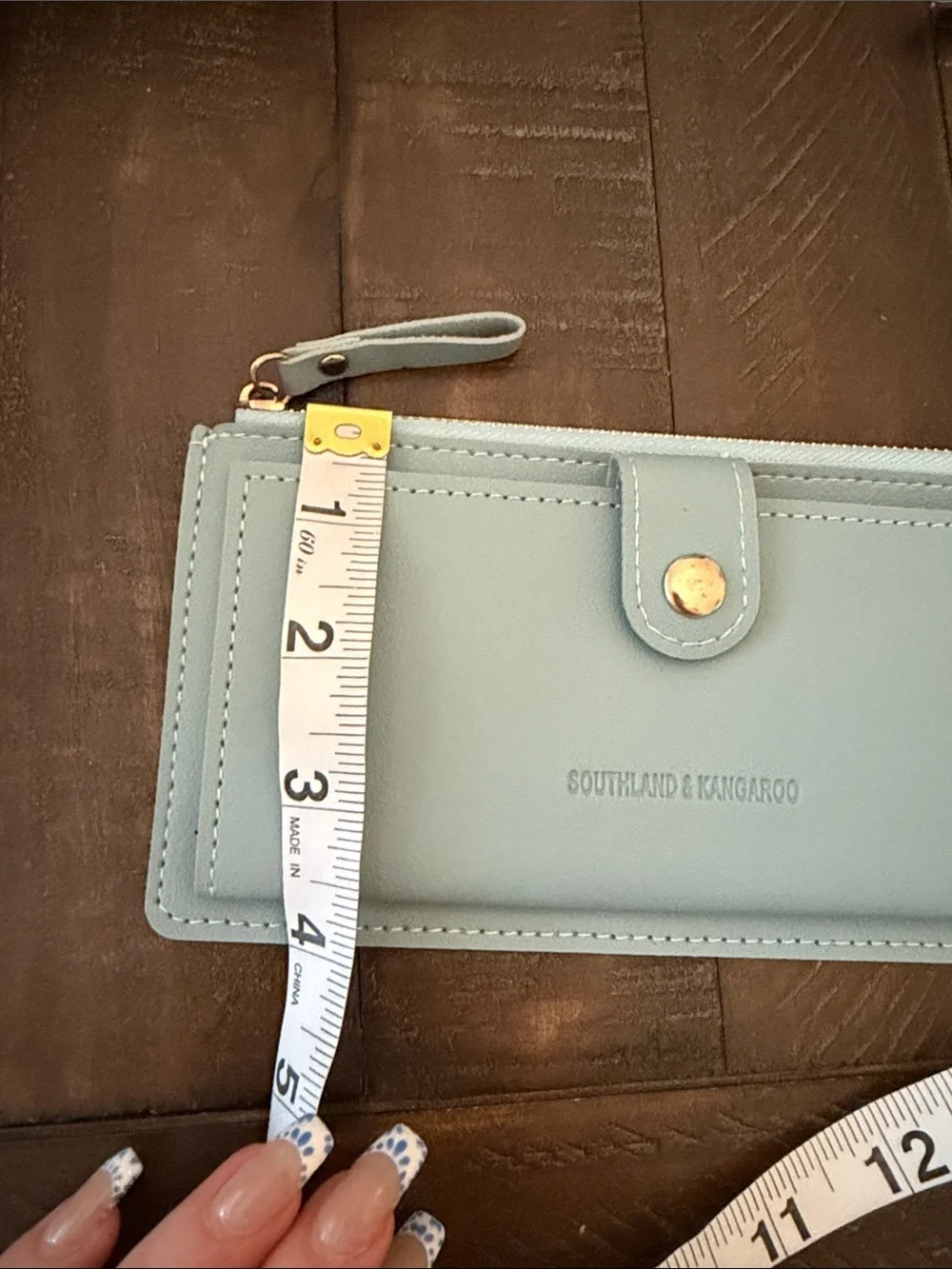 SOUTHLAND & KANGAROO  light blue Long Wallet with Snap Closure